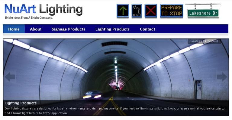 A screenshot of NuArt's website, taken Monday