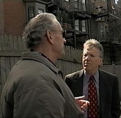 David Boeri, right, interviews Salemme. (WCVB-TV screenshot)