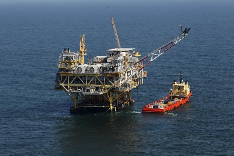 A view of the site of the Deepwater Horizon oil rig explosion and oil spill, almost one year later, in  the Gulf of Mexico. (AP)