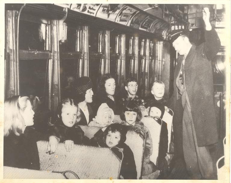 The Kilroy family in the trolley car they won. Click to enlarge. (Courtesy James Kilroy)
