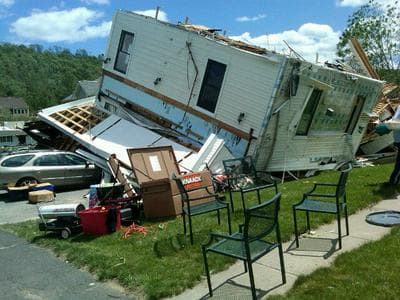 A tornado-ravaged scene from Monson (Curt Nickisch/WBUR)