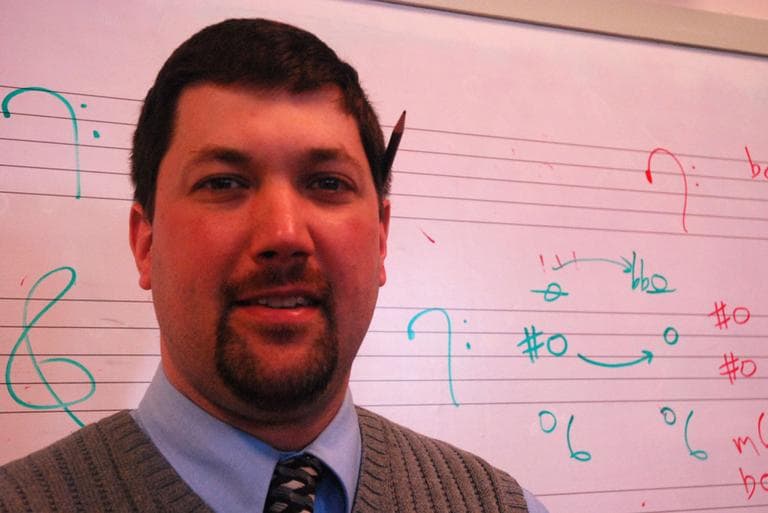 Roxbury Latin music director Rob Opdycke (Andrea Shea/WBUR)