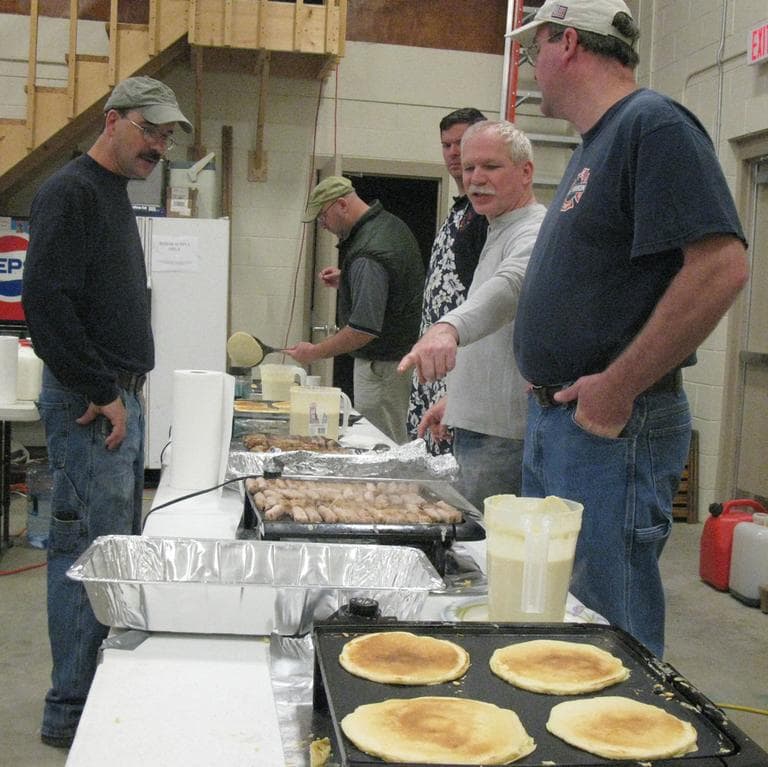 Politicians have long tried to exploit Spring Gala's fireman’s breakfast to win votes. Now, there’s a new rule: no politics at the event. (Fred Thys/WBUR)