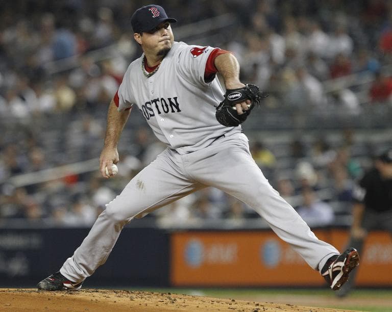 Boston Red Sox's Josh Beckett delivers a pitch during the first inning of a baseball game against the New York Yankees, Thursday. (AP)
