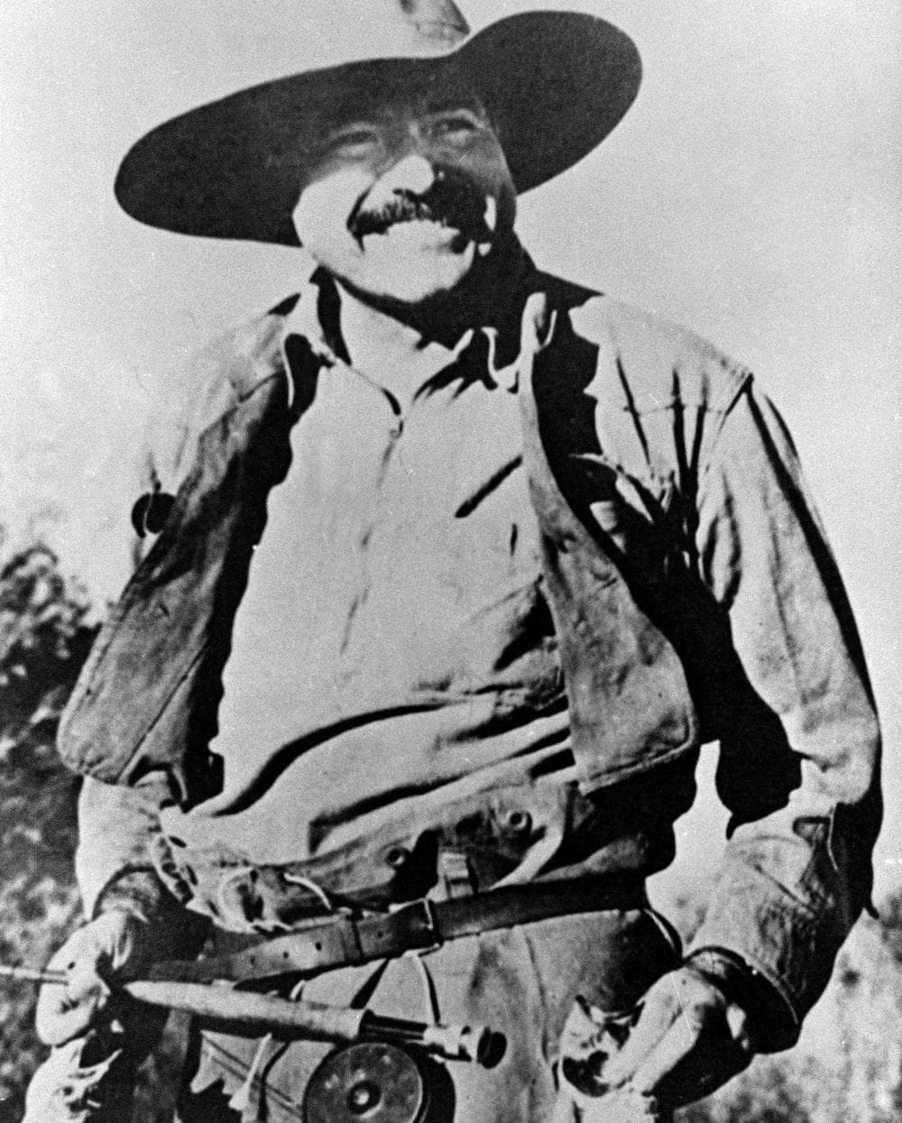 Author Ernest Hemingway is shown during a fishing trip in Sun Valley, Idaho, in the 1930's.  (AP)