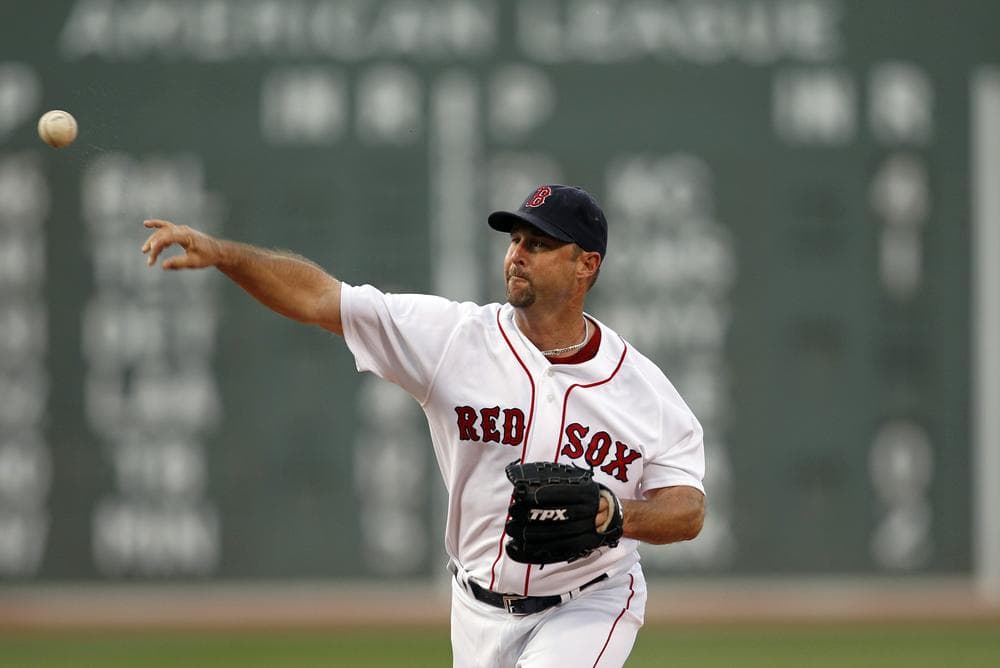 Boston Red Sox's Tim Wakefield throws against the Toronto Blue Jays during the first inning of the game on Wednesday in Boston. (AP)