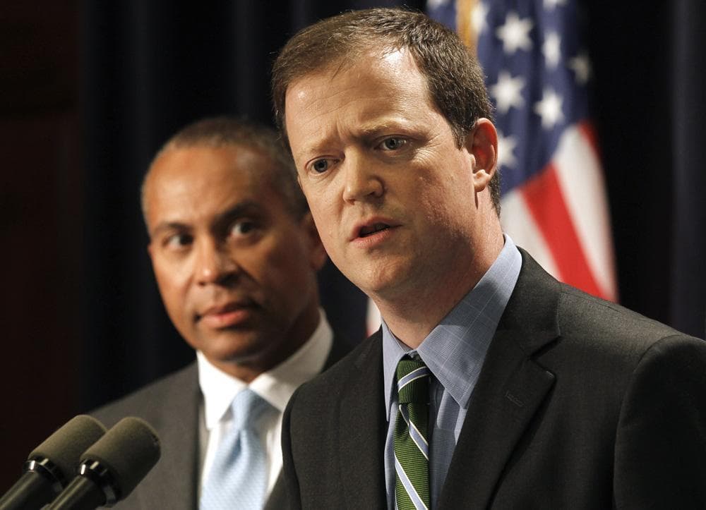Gov. DEVAL Patrick Loots On Uniform Communic Richard Davely AS THE STATE'S NEW Transportation SECTARY. (AP)