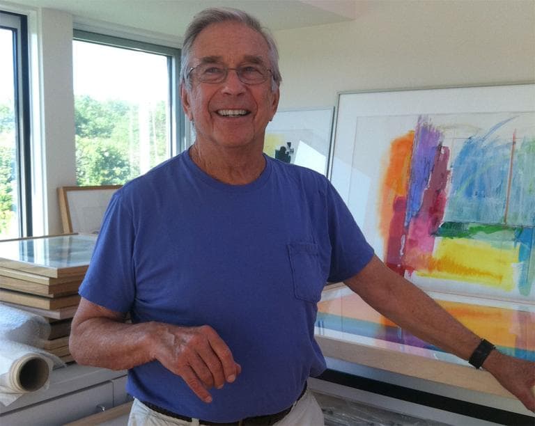 Sam Feldman, in his late wife Gretchen's art studio in their Martha's Vineyard home. She died of cancer in 2008. (Lisa Tobin/WBUR)