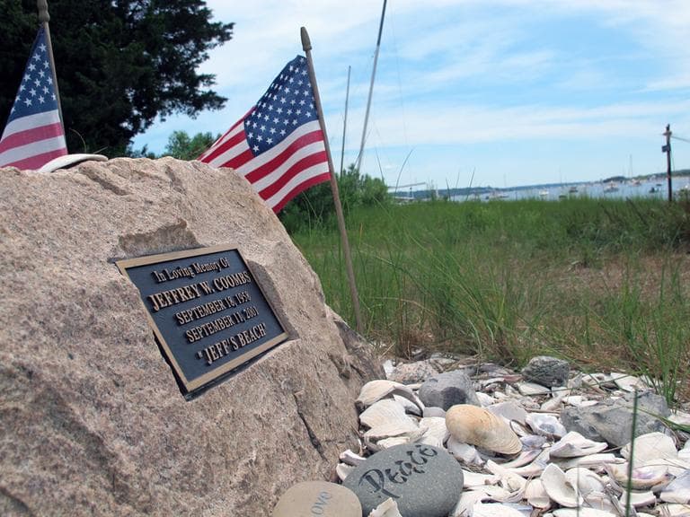 The beach in Pocasset is dedicated to Jeff Coombs. (Dan Mauzy/WBUR)