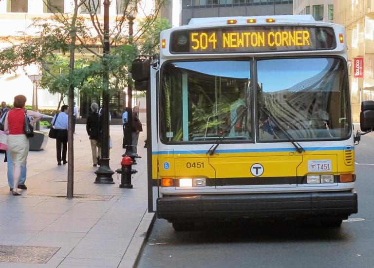 Jeffrey Gonski used to meet his fiancee, Amy Toyen, at the Federal Street bus stop downtown every day. (Dan Mauzy/WBUR)