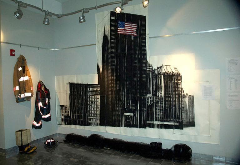 A firemen's memorial is seen in "Deutsche Bank Building," in “The Witness Project." (Courtesy)