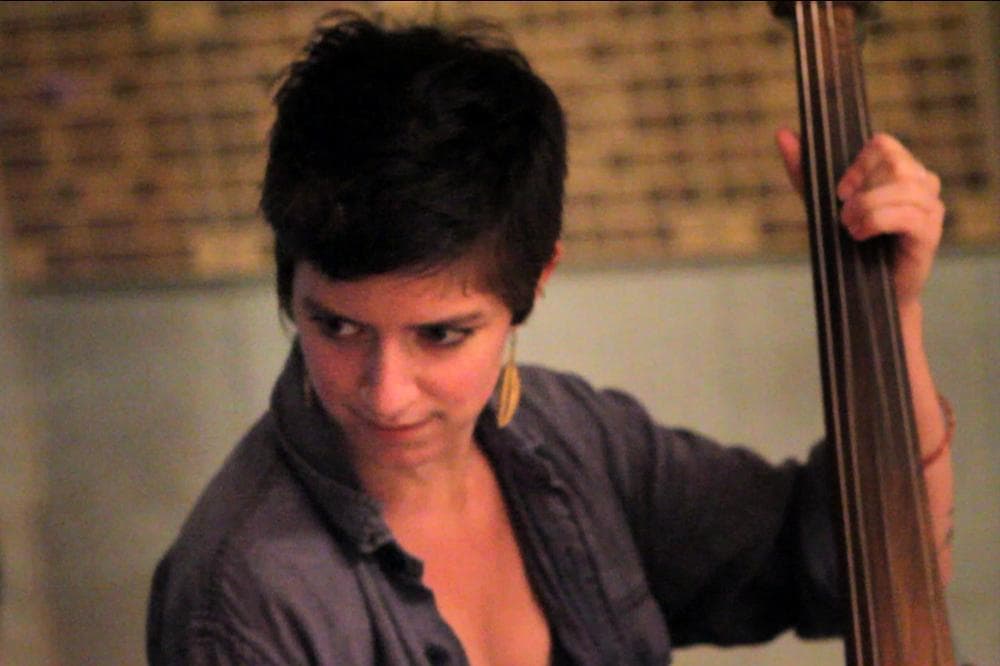 MorganEve Swain of Brown Bird in the Radio Boston studios. (Jesse Costa/WBUR)