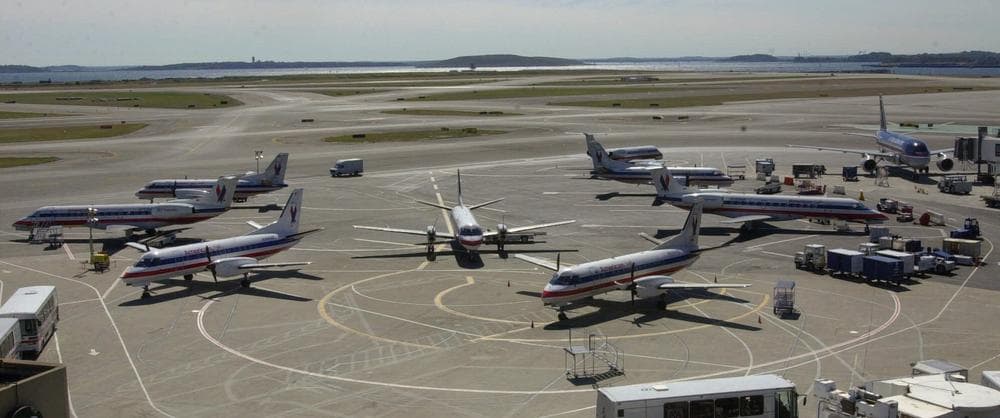 Planes sit idle at Logan Airport on Sept. 11, 2001, in the wake of the attacks. (AP)