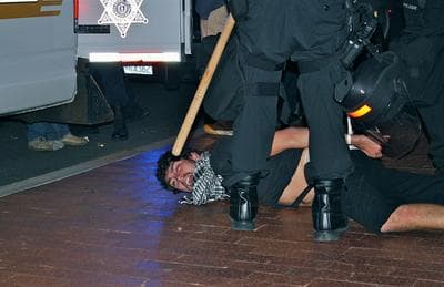 Occupy Boston protesters arrested for trespassing and disorderly conduct, early Tuesday morning. (OccupyBoston