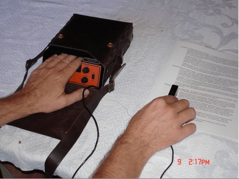 The Optacon allows blind people to "read" complex visual material through their fingertips.