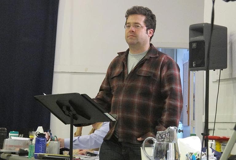 Peter DuBois, the Huntington’s artistic director, during rehearsal for 'Captors.' (Andrea Shea/WBUR)