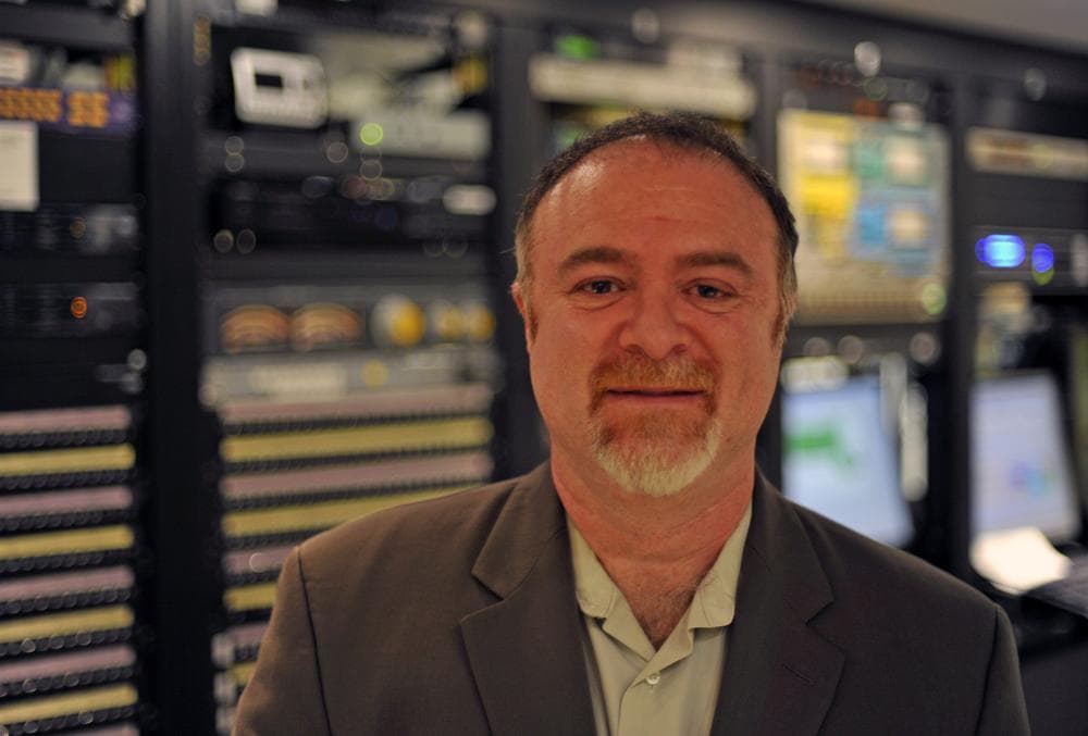 Dr. Steven Zeitels outside the On Point studio. (Alex Kingsbury/WBUR)