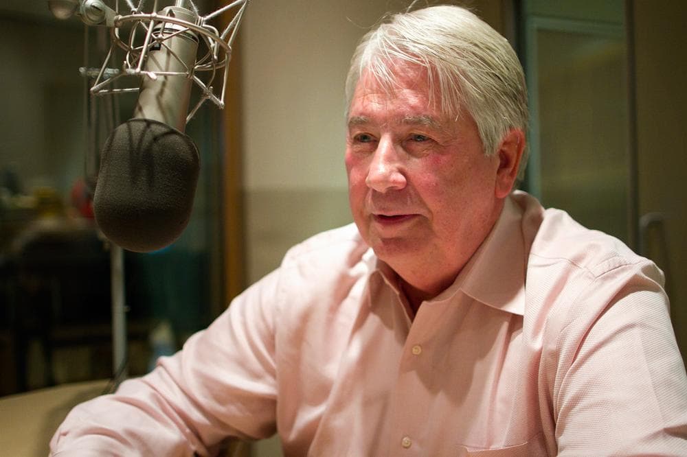 Ron Scott, Mitt Romney's distant cousin and the author of a new book on the candidate (Jesse Costa/WBUR)