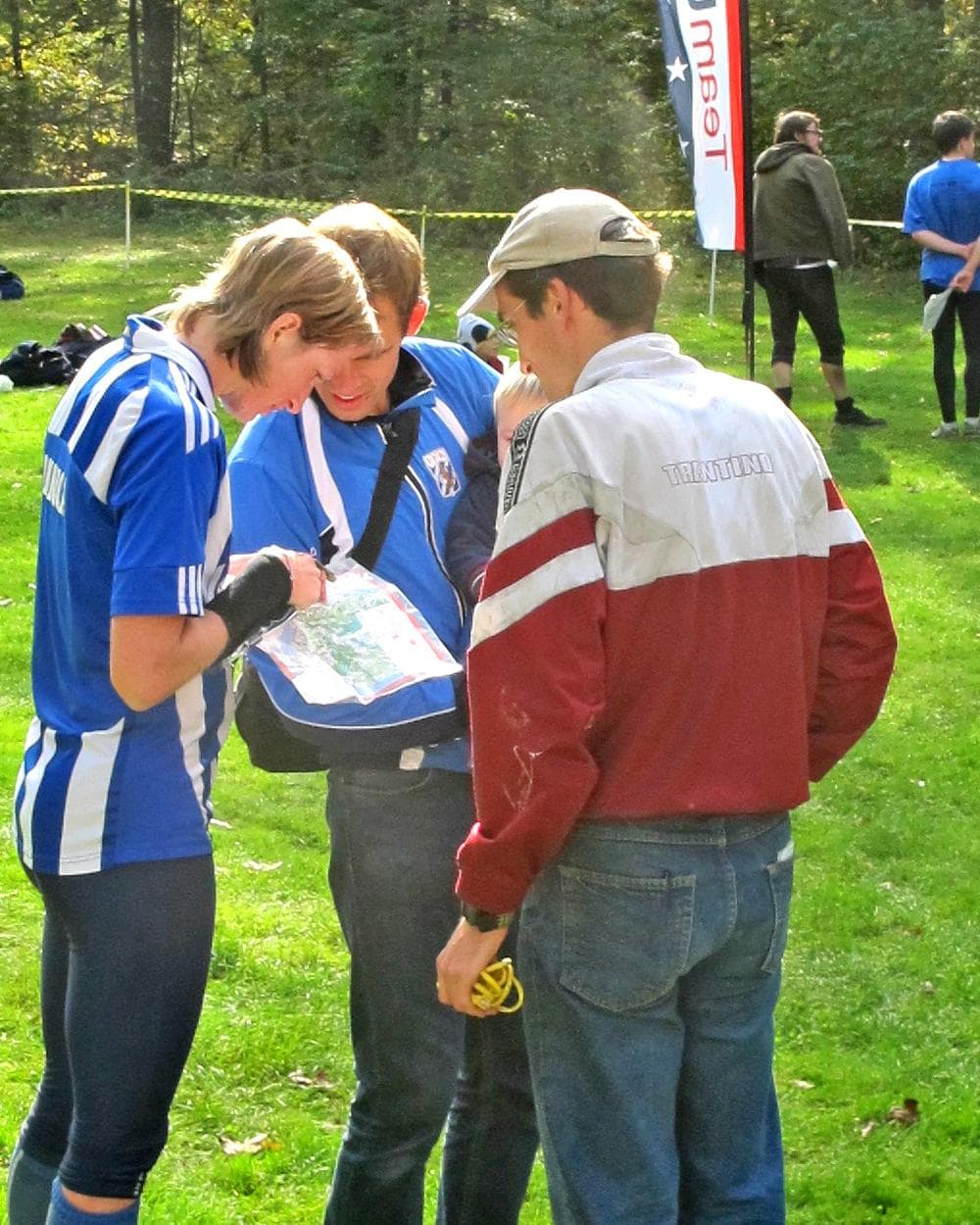 Annica Eng (l) and her husband Jakob (c) traveled from Sweden for the event. Orienteering is more popular in Europe than in the U.S. (Doug Tribou/Only A Game)