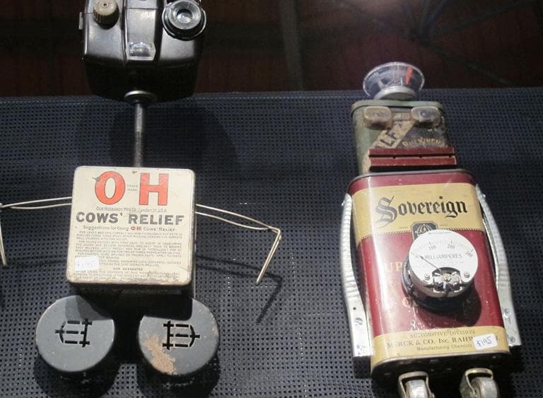 Deb Kracht's bigger robots (Andrea Shea/WBUR)