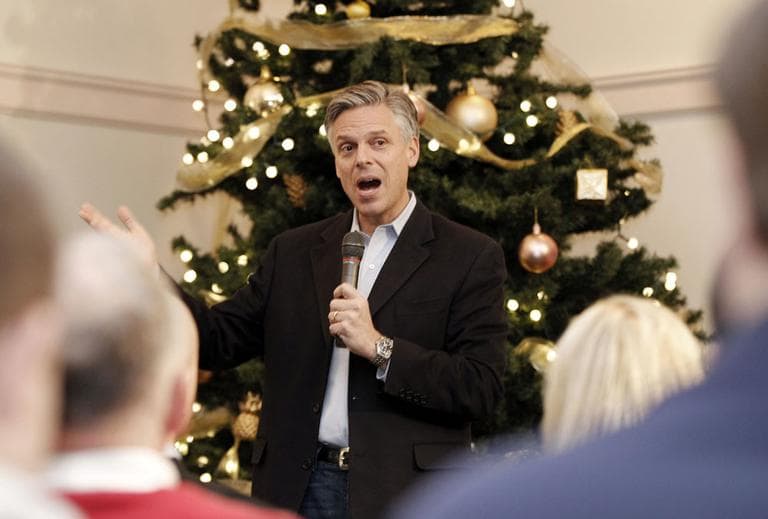 Republican presidential candidate former Utah Gov. Jon Huntsman speaks at a town hall meeting in Rochester, N.H., Sunday. (AP)