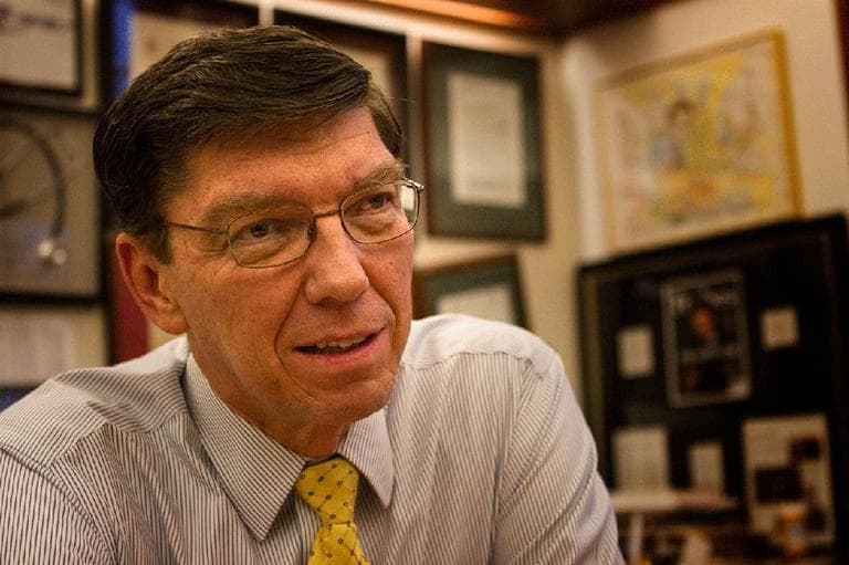 Romney friend Clayton Christensen, a fellow Mormon and a professor at Harvard Business School (Jesse Costa/WBUR)