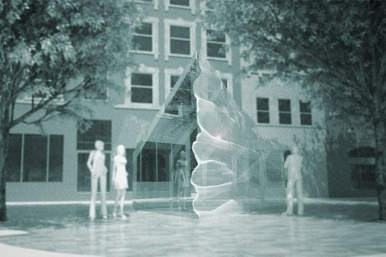 A glass pavilion designed by Jennifer Bonner and Christian Stayner of Los Angeles. (Courtesy)