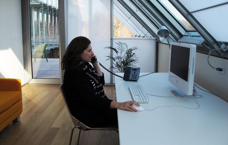 LA-based photographer Luisa Lambri in an apartment for artists (Andrea Shea/WBUR)