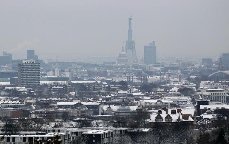 A view from Parliament Hill on Hampstead Heath shows the dome of St Paul's Cathedral standing dwarfed by the Shard building, which when construction is completed in 2012 will be the tallest building in the European Union. (AP)