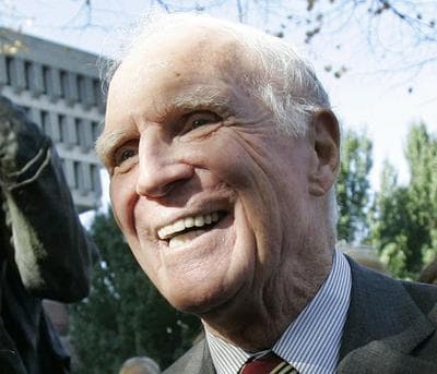 Former Boston Mayor Kevin White outside Faneuil Hall in Boston Wednesday, Nov. 1, 2006. (AP)