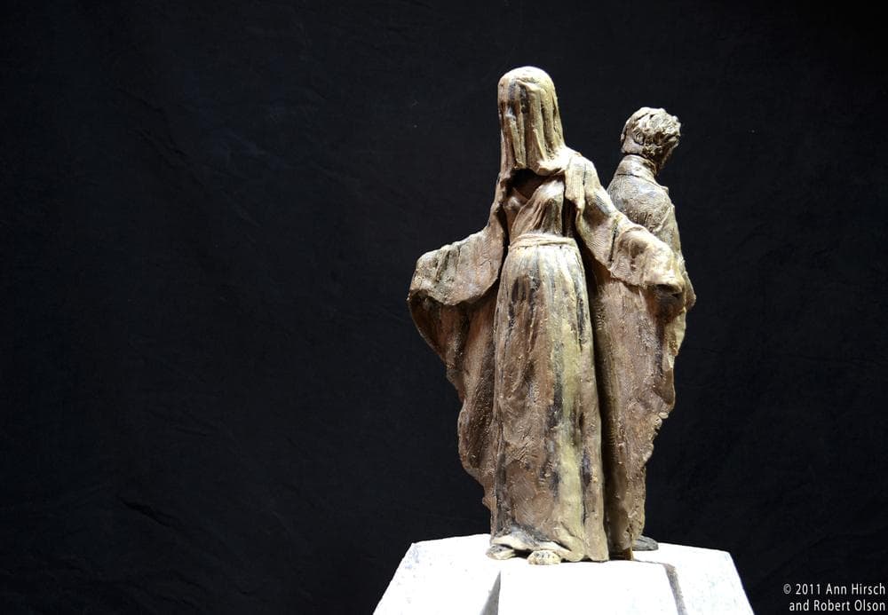 One of three proposals for the Edgar Allen Poe structure that will be placed near the Boston Common, from finalists Ann Hirsch of Cambridge and Boston architect Robert Olson. (Courtesy)