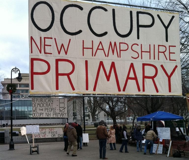 Occupy protesters in Manchester (Dan Mauzy/WBUR)