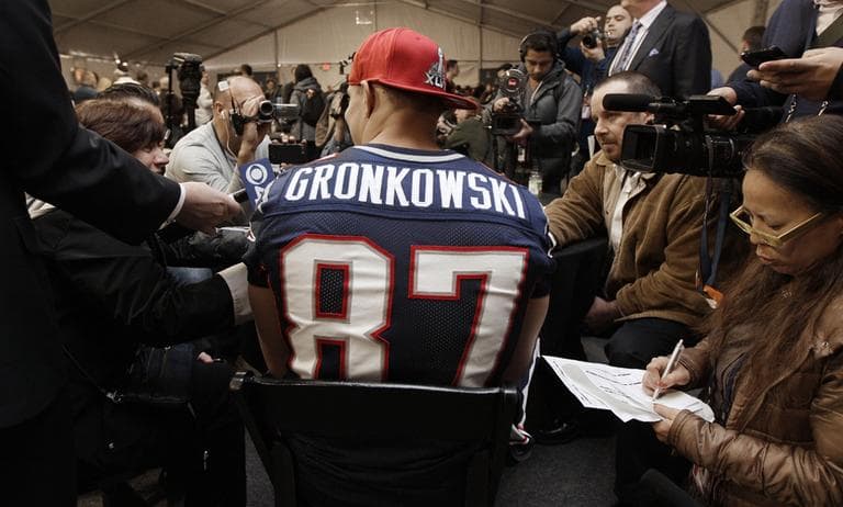 Patriots fans are wondering how tight end Rob Gronkowski's injured ankle will hold up in Indianapolis Sunday. (AP)