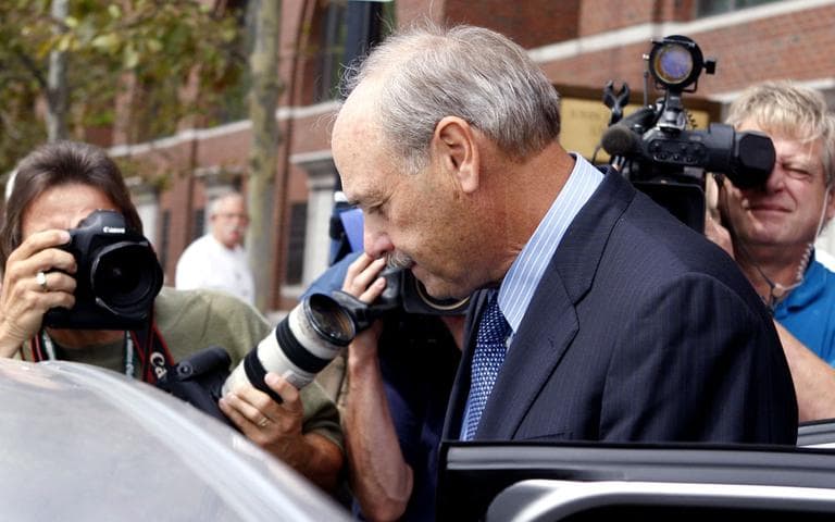 Former House Speaker Salvatore DiMasi leaves Boston's federal courthouse on Sept. 9, 2011, after being sentenced to eight years in prison. (AP)