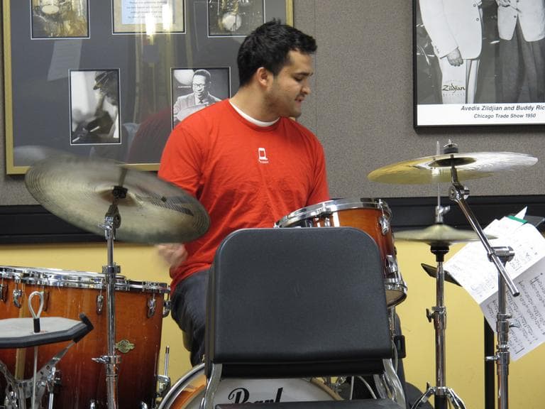 Carrington's student, Edwin Menjivar (Andrea Shea/WBUR)