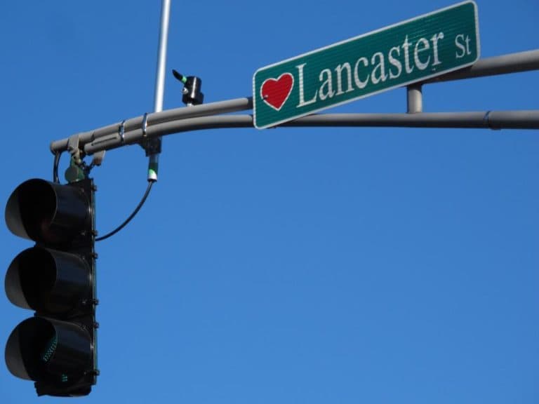 Numerous Worcester streets signs pay homage to Esther Howland's legacy as the "Mother of the Valentine." (Andrea Shea/WBUR)