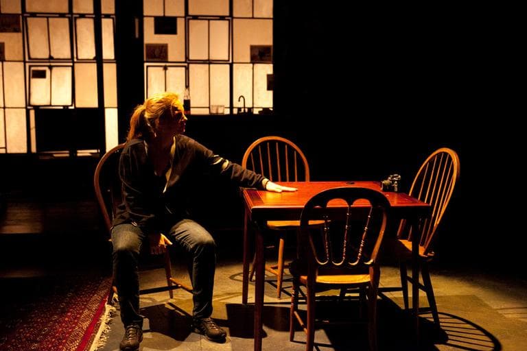 Laura Latreille plays Sarah, a photojournalist facing a recent brush with dealth, in the Lyrics Stage Company's "Time Stands Still." (Courtesy of The Lyrics Stage Company) 