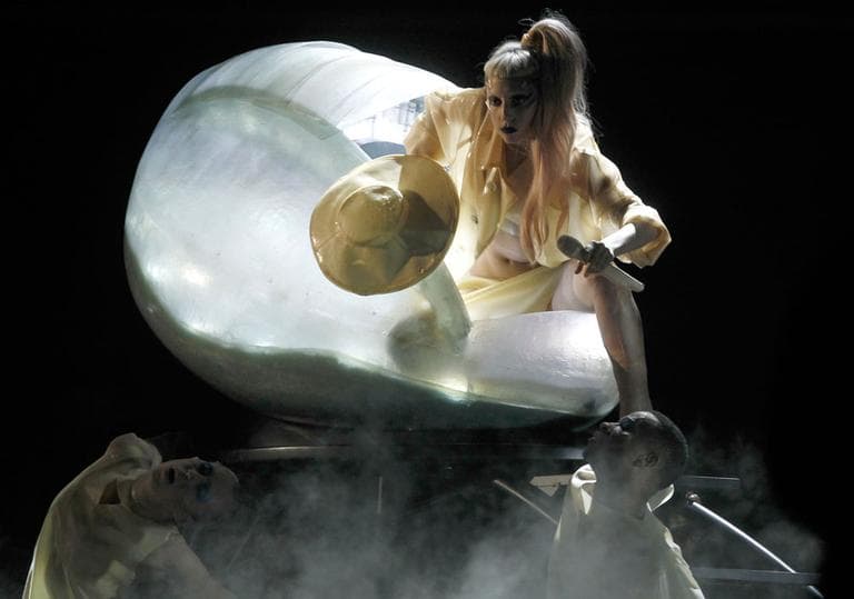 Lady Gaga performs at the Grammy Awards on Feb. 13, 2011, in Los Angeles. On Wednesday, she launches her anti-bullying foundation at Harvard. (AP)