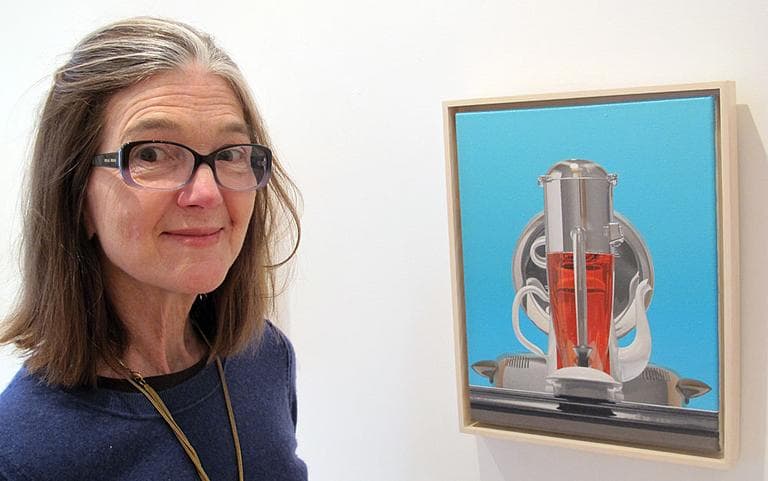 Victoria Munroe's gallery on Newbury Street features many New England artists, but sales have dropped about 40% in recent years. (Andrea Shea/WBUR)