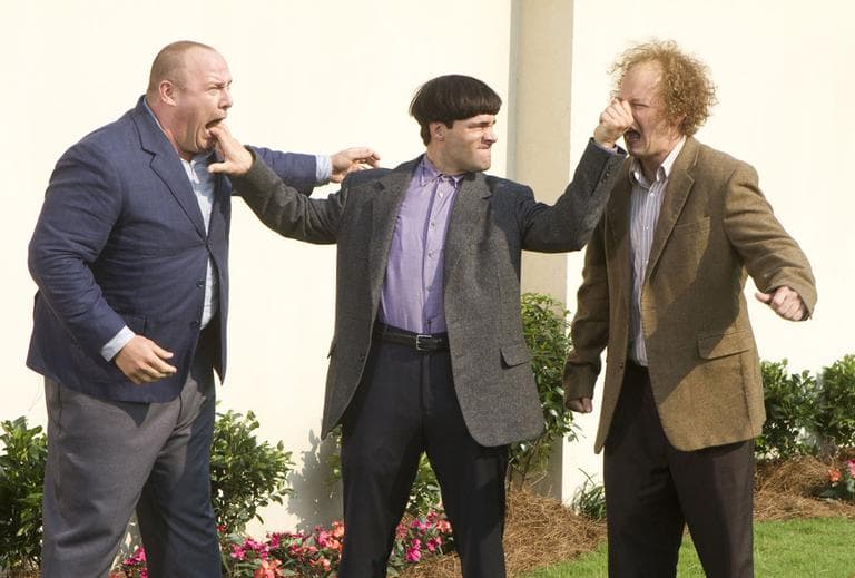 From left, Will Sasso, Chris Diamantopoulos, and Sean Hayes in a scene from "The Three Stooges." (AP /20th Century Fox, Peter Iovino)