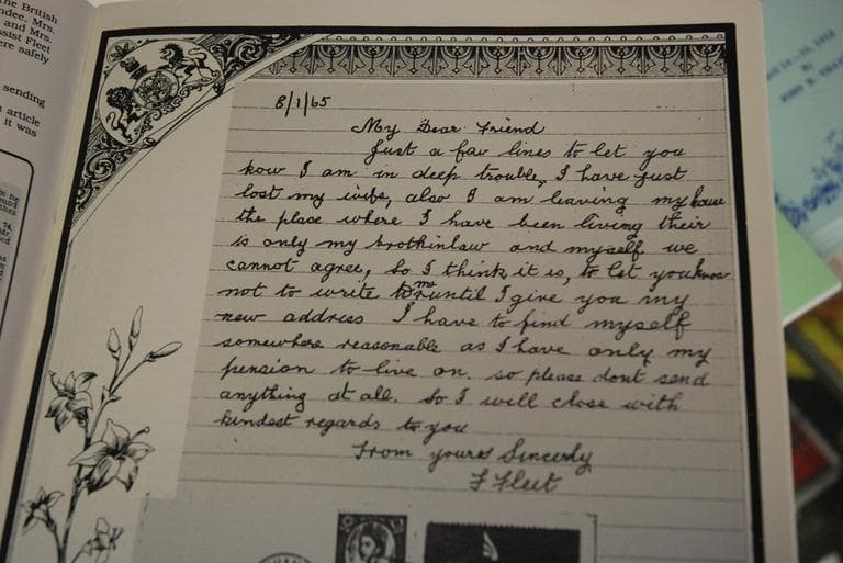 The last letter to Edward Kamuda, from Titanic lookout crewman Frederick Fleet. (Titanic Historical Society)