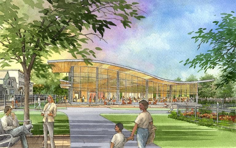 An artist's rendering of the new East Boston library branch (Courtesy City of Boston)