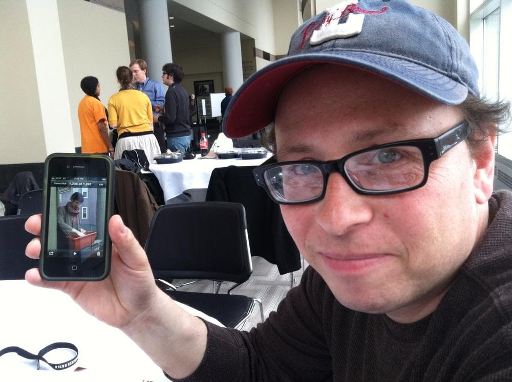 Musician-composer Peter Bufano at Berklee's Rethink conference. He uses social media, but is wary of the potential downsides.