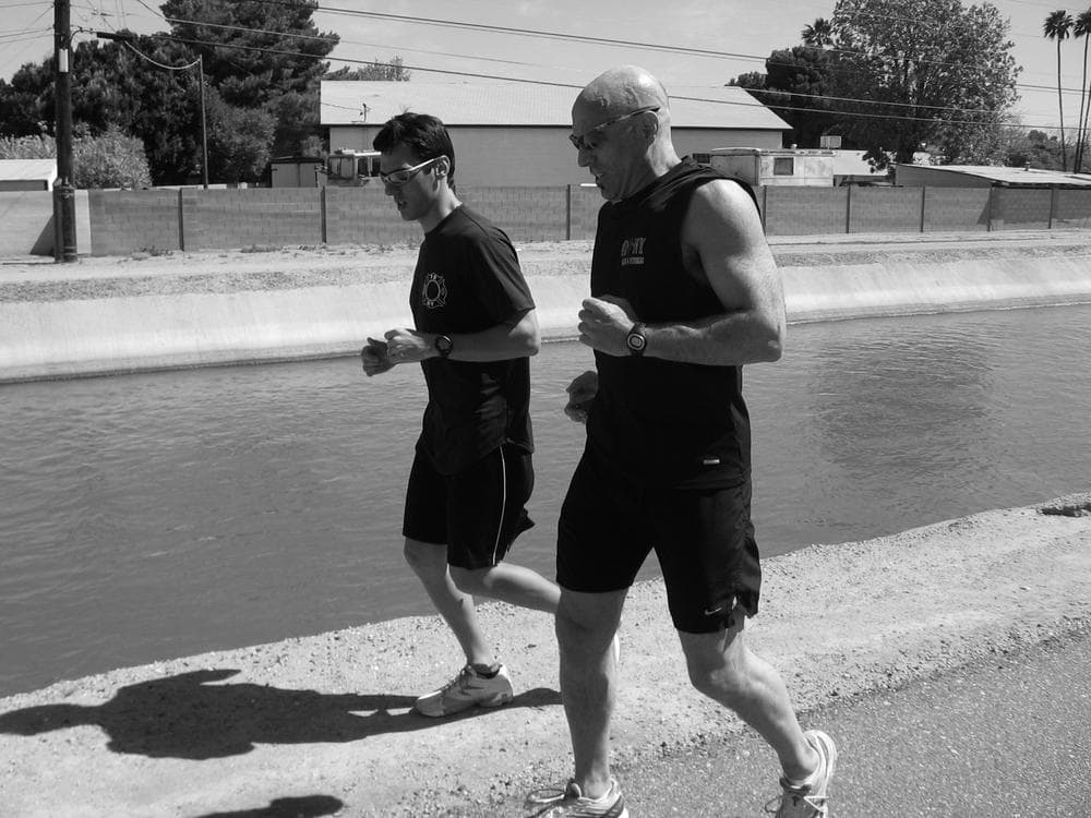 Matt Long running his first post-accident mile in Tempe, Arizona on March 14,  2008.