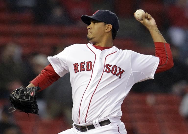 Boston Red Sox starting pitcher Felix Doubront delivers to the Oakland Athletics during the first inning Tuesday. (AP)