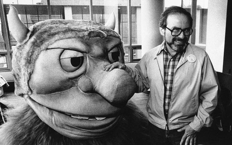 Author Maurice Sendak poses with one of the characters from his book "Where the Wild Things Are," in 1995. (AP)