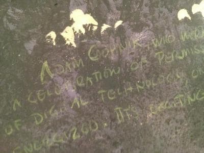 Is that Adam Gopnik's name embedded in a Stephen Hannock painting?