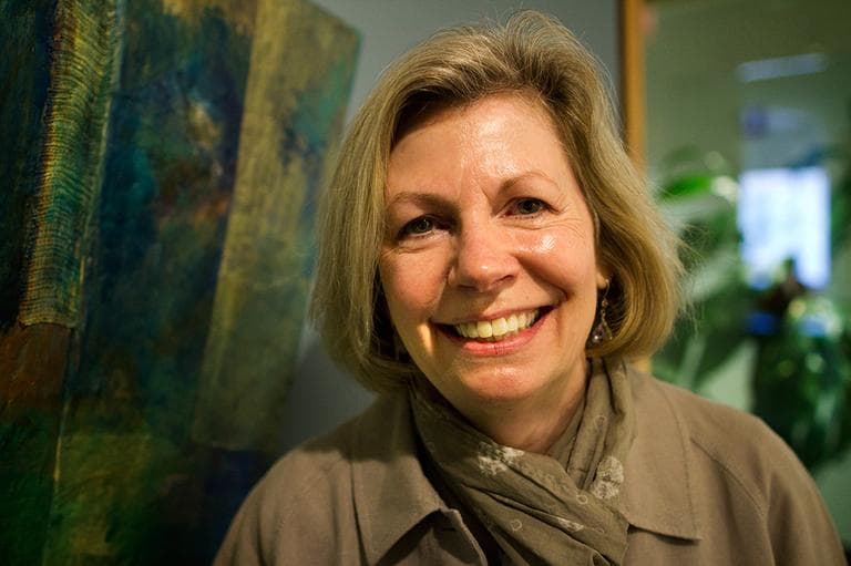 Grace Bartini, ombudsman for American Student Assistance, at Here &amp; Now studios at WBUR in Boston. (Jesse Costa / Here &amp; Now)