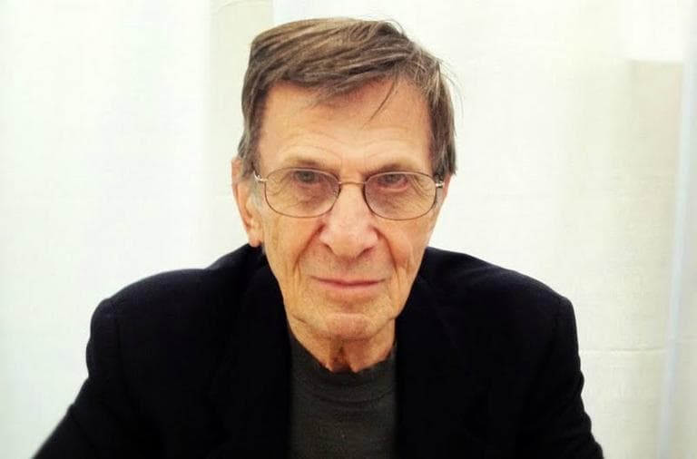 Leonard Nimoy after his convocation address at Boston University's College of Fine Arts. (Nate Goldman/WBUR)