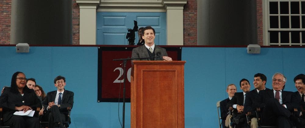 Andy Samberg at Harvard Class Day 2012 (Nate Goldman/WBUR)